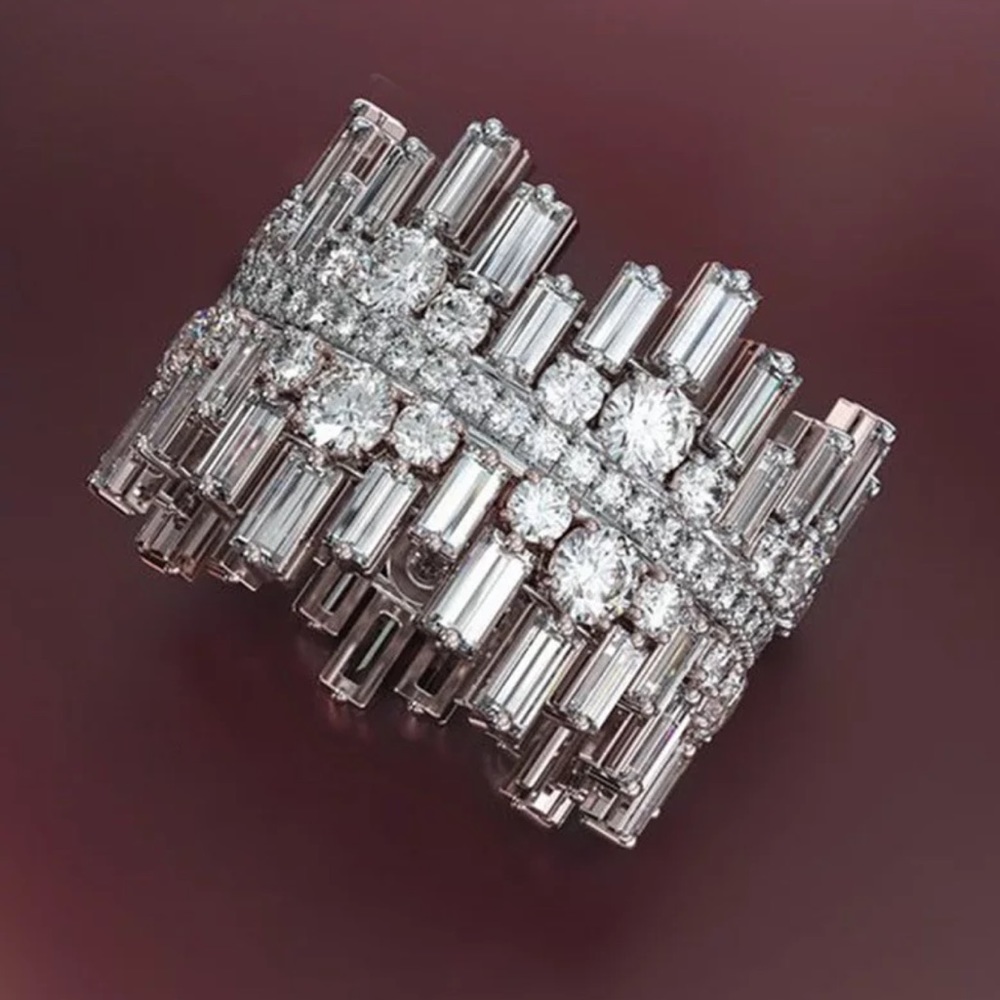 New Luxury 925 Sterling Silver Irregular Silver Eternity Band Ring - Picture 2 of 9
